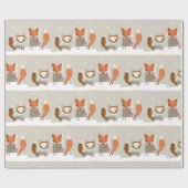 Winter Fox Wrapping Paper Geschenkpapier (Flach)