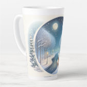Winter Foxes by Moonlit Snowy River Milchtasse (Linke Ecke)