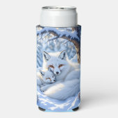 Winter Foxes on a Snowy Winter Day  Selters Dosenkühler (Seltzer Rückseite)