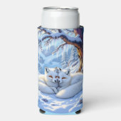 Winter Foxes on a Snowy Winter Day  Selters Dosenkühler (Seltzer Vorderseite)