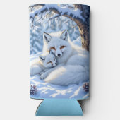 Winter Foxes on a Snowy Winter Day  Selters Dosenkühler (Rückseite)