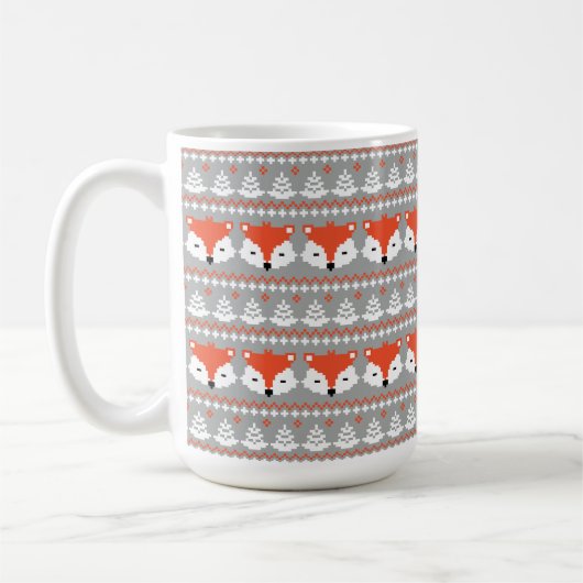 Winter Foxes Weihnachtsmuster Kaffeetasse (Links)