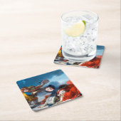 Winter, Fragonard Rechteckiger Pappuntersetzer (Vor Ort)