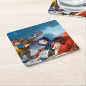 Winter, Fragonard Rechteckiger Pappuntersetzer (angewinkelt)