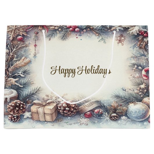 Winter Frame Holiday Geschenktasche Große Geschenktüte (Vorderseite)