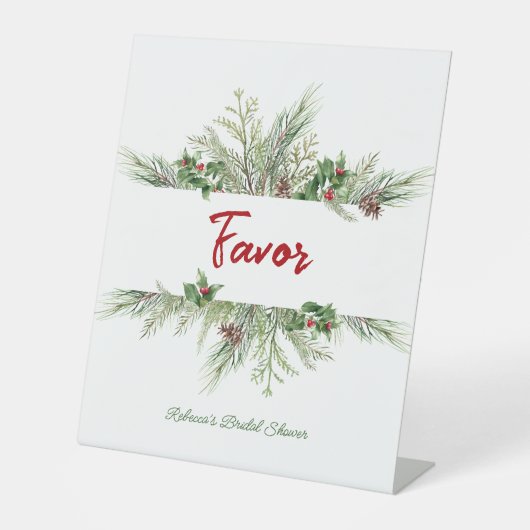 Winter Frame Winter Wreath Brautparty Vielen Dank Sockelschild (Vorderseite)