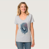 Winter-Frau Modeillustration T-Shirt (Vorderseite Vollansicht)