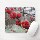 Winter Freeze and Ice on Red Berries Mousepad (Mit Mouse)