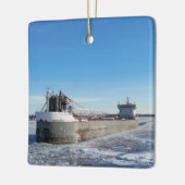 Winter Freighter Manitoulin Great Sees Adresse Keramikornament (Links)