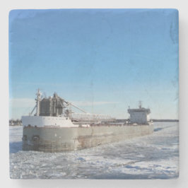 Winter Freighter Manitoulin Great Sees Adresse Steinuntersetzer