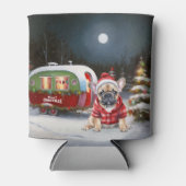Winter French Bulldog Caravan Weihnachtsabenteuer Dosenkühler (Vorderseite)