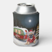 Winter French Bulldog Caravan Weihnachtsabenteuer Dosenkühler (Kanne Rückseite)