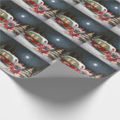 Winter French Bulldog Caravan Weihnachtsabenteuer Geschenkpapier (Ecke)