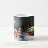 Winter French Bulldog Caravan Weihnachtsabenteuer Kaffeetasse (Mittel)