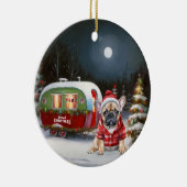 Winter French Bulldog Caravan Weihnachtsabenteuer Keramik Ornament (Rechts)