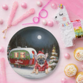 Winter French Bulldog Caravan Weihnachtsabenteuer Pappteller (Party)