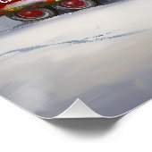 Winter French Bulldog Caravan Weihnachtsabenteuer Poster (Ecke)