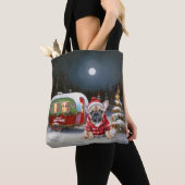Winter French Bulldog Caravan Weihnachtsabenteuer Tasche (Von Nahem)
