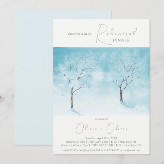 Winter Freshness Probe Dinner Einladung (Vorne/Hinten)