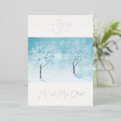 Winter Freshness Vow Erneuerung 25 Jahre Silber Folieneinladung (Stehend vorne)