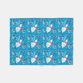 Winter-Freude-Eisbär und Pinguine im Schnee Fleecedecke (Vorderseite (Horizontal))