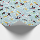 WINTER-FREUDE Mirabelle der Boston-Terrier Geschenkpapier (Ecke)