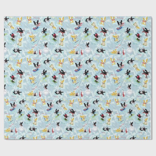 WINTER-FREUDE Mirabelle der Boston-Terrier Geschenkpapier (Flach)