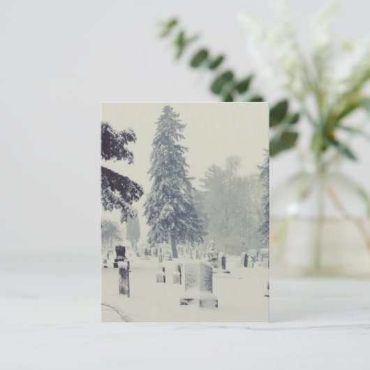 Winter Friedhof Postkarte (Stehend Vorderseite)