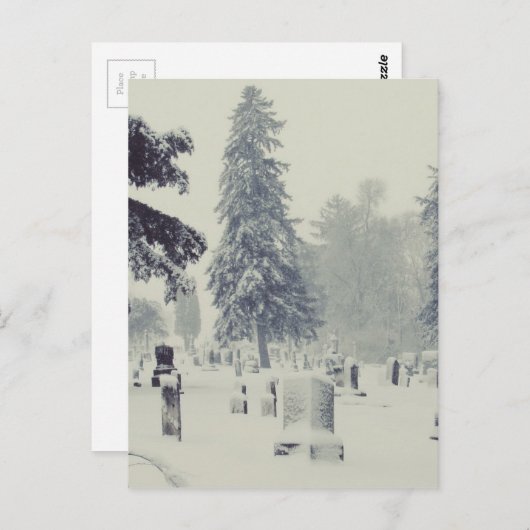 Winter Friedhof Postkarte (Vorne/Hinten)