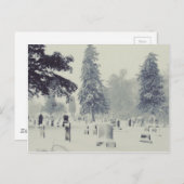 Winter Friedhof Postkarte (Vorne/Hinten)