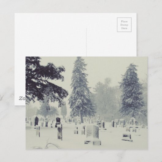 Winter Friedhof Postkarte (Vorne/Hinten)