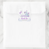 Winter Friends Polar Bear & Pinguine Birthdayr Quadratischer Aufkleber (Tasche)