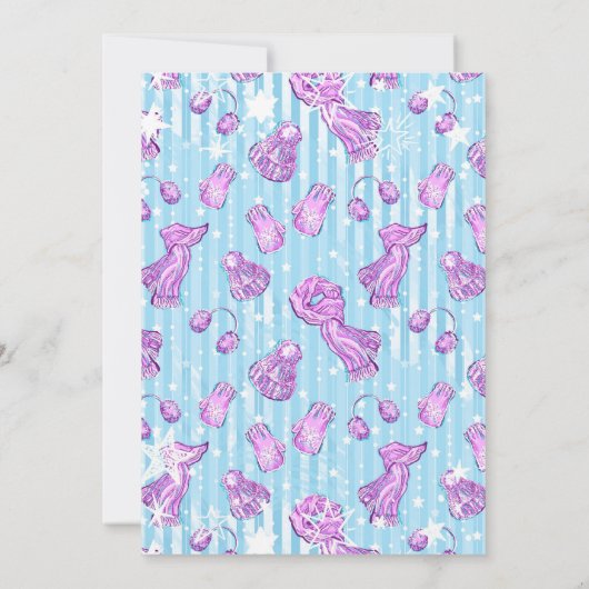 Winter Friends Polar Bear & Pinguine Kindergeburts Einladung (Rückseite)