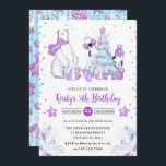 Winter Friends Polar Bear & Pinguine Kindergeburts Einladung<br><div class="desc">Niedliche Wasserfarbe Lila und Blue Winter Friends Polar Bär und Pinguine Weihnachtsgestalt mit Weihnachtsbaum und Silberkonfetti Grenzen</div>