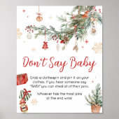 Winter Frohe kleine Weihnachten Sage kein Baby Poster (Vorne)