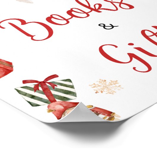 Winter Frohe kleine Weihnachtsbücher und -geschenk Poster (Ecke)