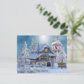 Winter Frohe Weihnachten Postkarte (Stehend Vorderseite)