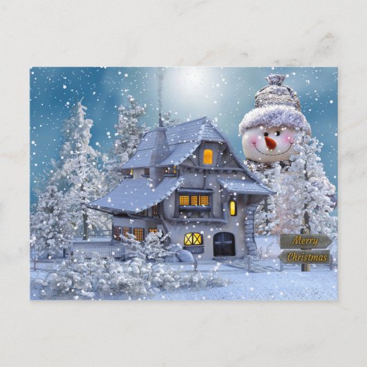 Winter Frohe Weihnachten Postkarte (Vorderseite)