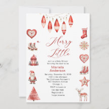 Winter Frohe Weihnachten Wasserfarbe Baby Dusche M