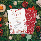 Winter Frohe Weihnachten Watercolor Babydusche Einladung