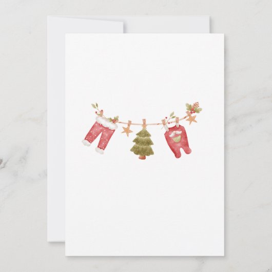 Winter Frohe Weihnachten Weihnachtsmann Wasserfarb Einladung (Rückseite)