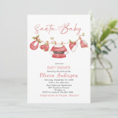 Winter Frohe Weihnachten Weihnachtsmann Wasserfarb Einladung (Stehend Vorderseite)