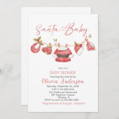 Winter Frohe Weihnachten Weihnachtsmann Wasserfarb Einladung (Vorne/Hinten)