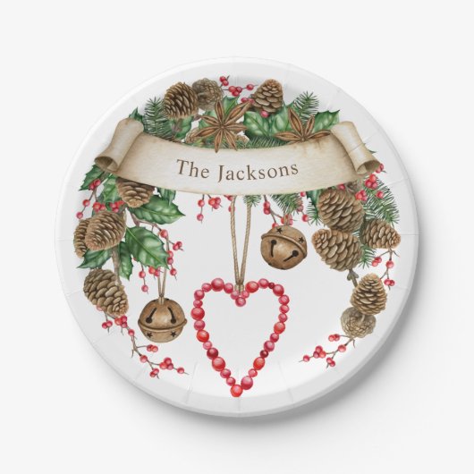 Winter Frohe Weihnachts-Party Papierplatte Pappteller (Vorderseite)