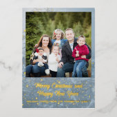 Winter Frohe Weihnachtsfamilie Foto Folien Feiertagskarte (Vorderseite)