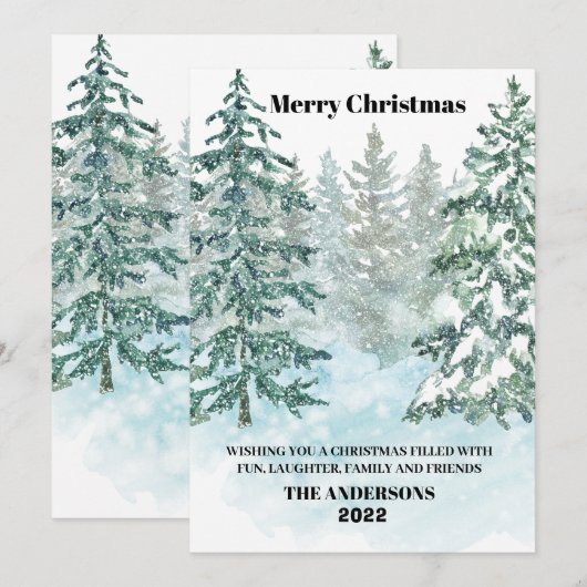 Winter Frohe Weihnachtskarte Feiertagskarte (Vorne/Hinten)