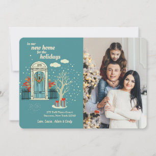 Winter-Front-Tür-Foto-Feiertagskarte Einladung