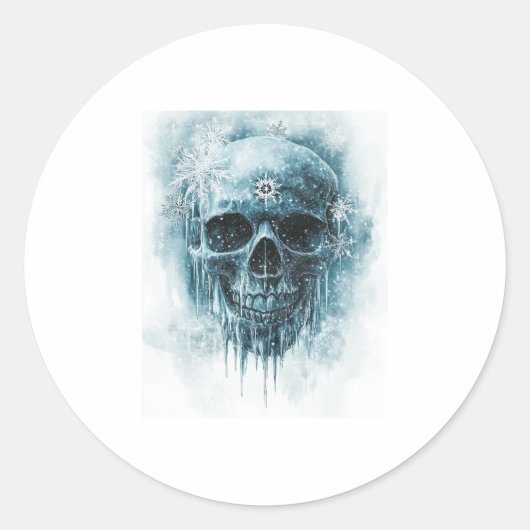 Winter Frost Skull Runder Aufkleber (Vorderseite)