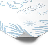 Winter Frost Snowflake Baby Dusche Mimosa Bar Schi Poster (Ecke)