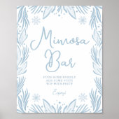 Winter Frost Snowflake Baby Dusche Mimosa Bar Schi Poster (Vorne)
